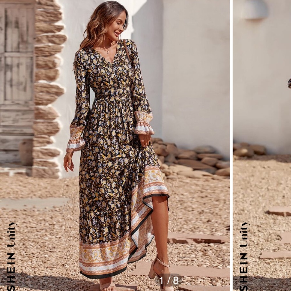 Boho flowy maxi dress size large